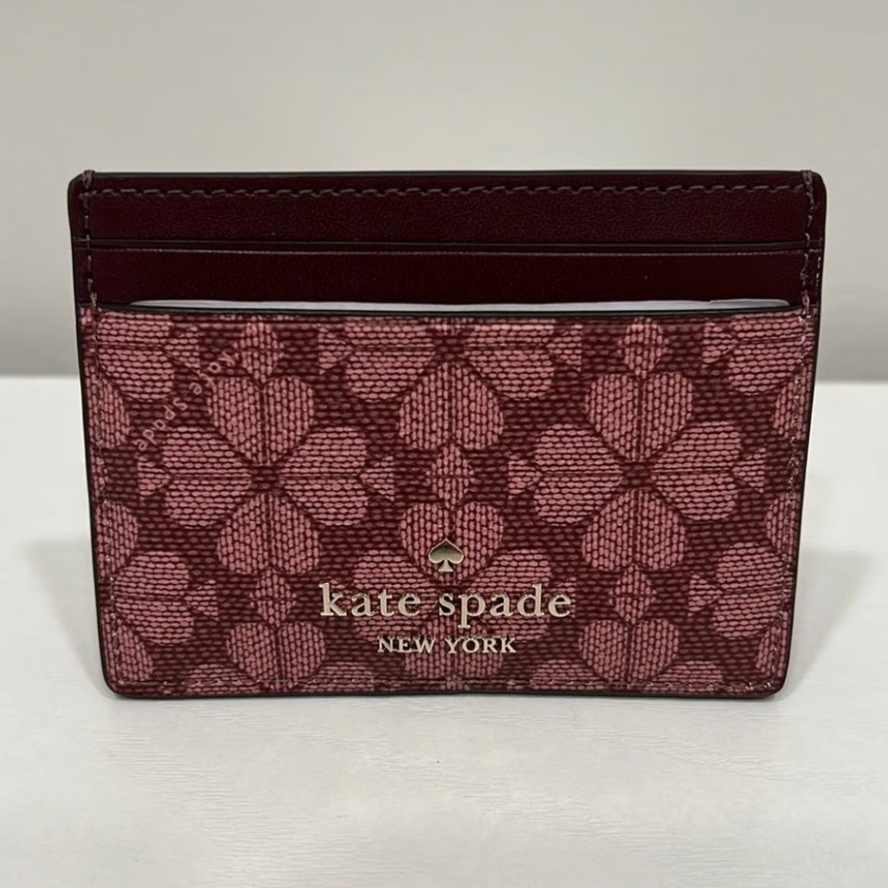 Kate Spade Spade Flower Coated Canvas Cardholder Wallet ID Card Case - NWT